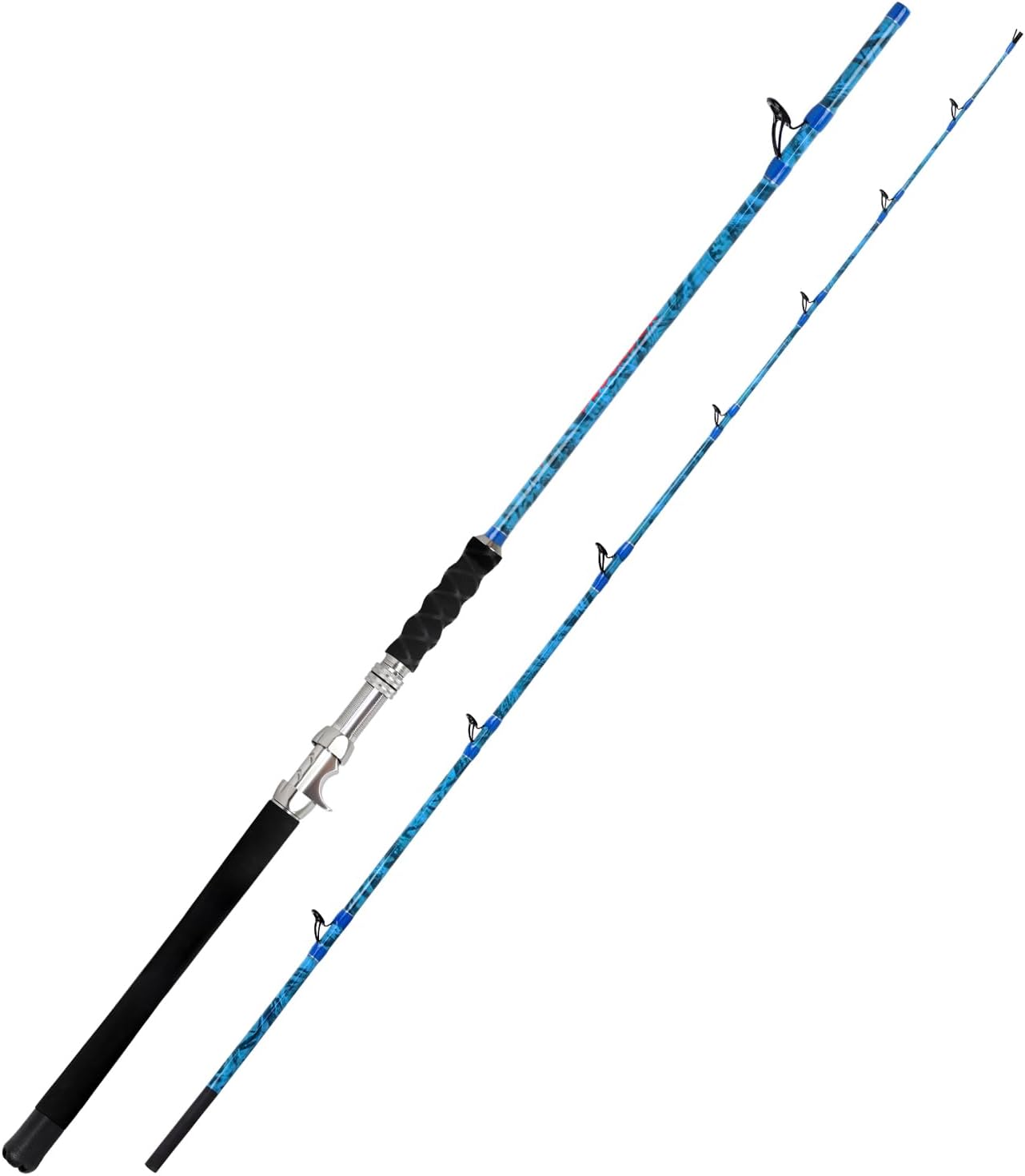 Fiblink 2-Piece Boat Conventional Fishing Rod Portable Spinning/Casting Rod Carbon Fishing Pole