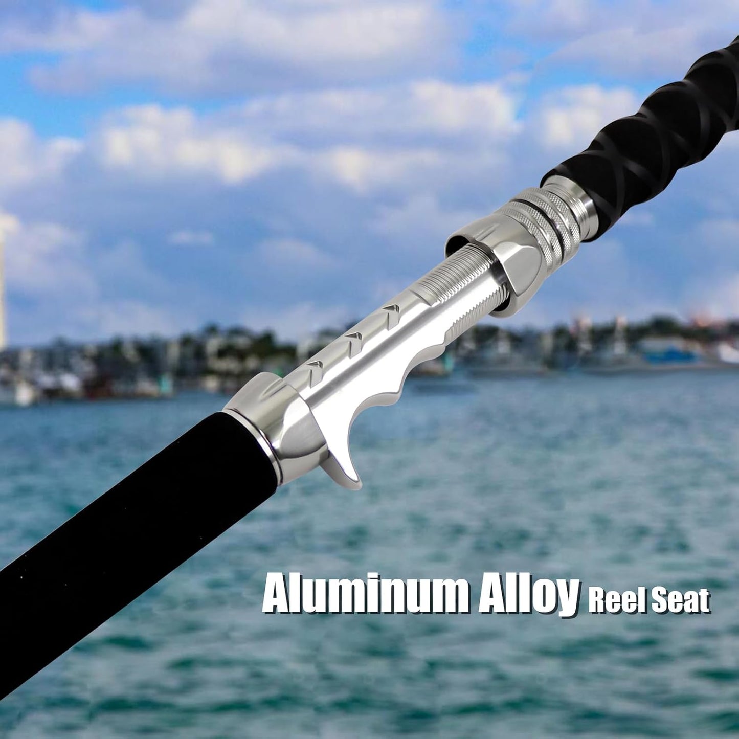 Fiblink 2-Piece Boat Conventional Fishing Rod Portable Spinning/Casting Rod Carbon Fishing Pole