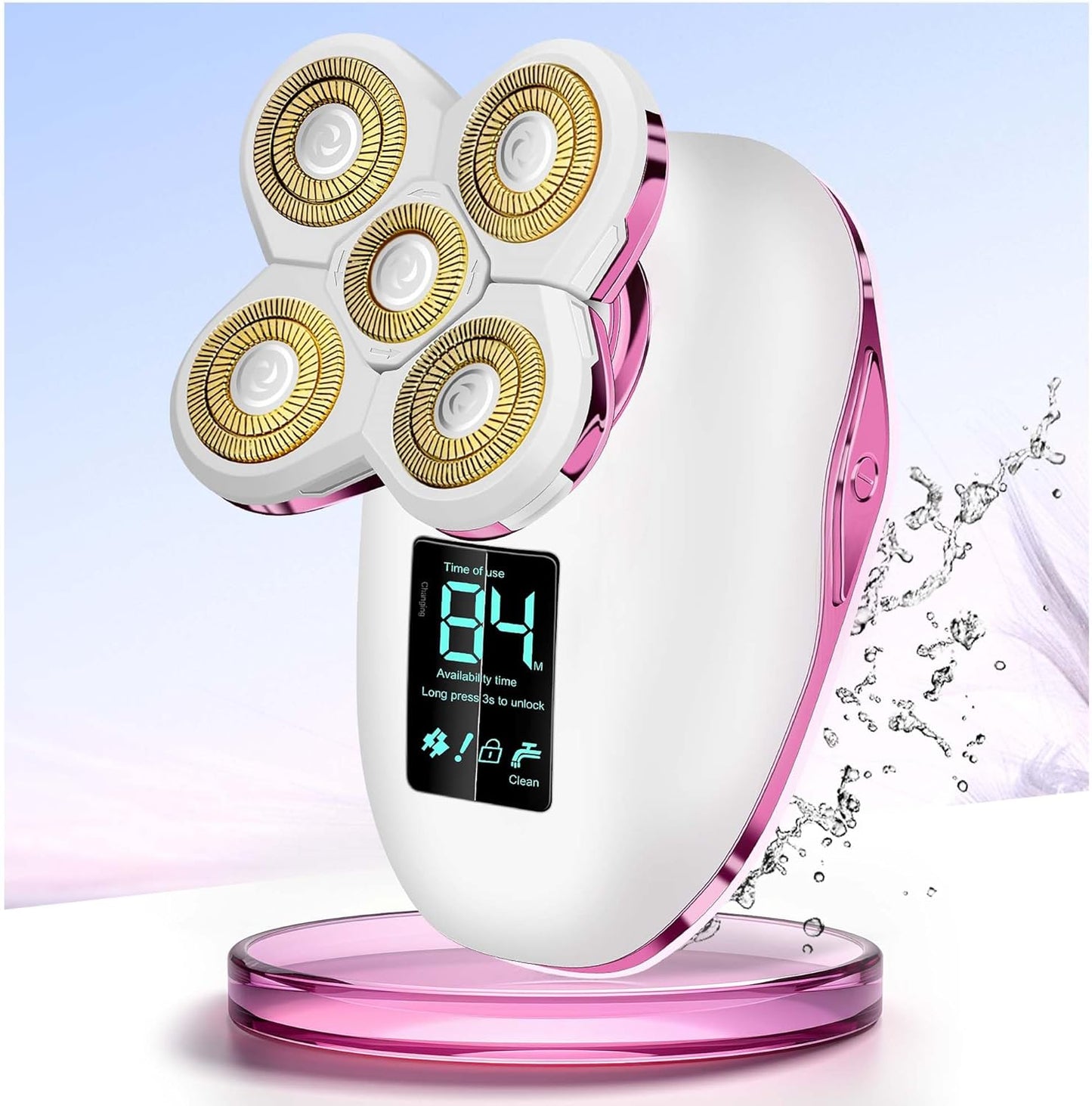 Electric Razors for Women Legs：5D Magnetic Detachable Head Flawless Razor-IPX7 Waterproof Wet Dry Cordless Trimmer-USB Rechargeable Travel Kit